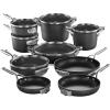 imageCalphalon 15Piece Pots and Pans Set Stackable Nonstick Kitchen Cookware with StayCool Stainless Steel Handles Black15Piece