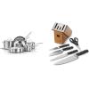 imageCalphalon Classic Stainless Steel Cookware Set 10Piece ImpactBonded Aluminum Base StayCool Handles10Piece
