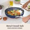 imageCalphalon Premier Ceramic Nonstick 12quot Frying Pan with Lid Mushroom GreyMidnight Blue