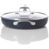 imageCalphalon Premier Ceramic Nonstick 12quot Frying Pan with Lid Mushroom GreyMidnight Blue
