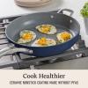 imageCalphalon Premier Ceramic Nonstick 12quot Frying Pan with Lid Mushroom GreyMidnight Blue