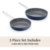 imageCalphalon Premier Ceramic Nonstick 8quot and 10quot Frying Pan Set Mushroom GreyMidnight Blue