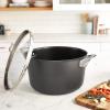 imageCalphalon Premier SpaceSaving Nonstick Cookware Set 8Piece Stackable HardAnodized Aluminum12 QT