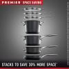 imageCalphalon Premier SpaceSaving Nonstick Cookware Set 8Piece Stackable HardAnodized Aluminum12 QT