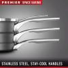 imageCalphalon Premier SpaceSaving Nonstick Cookware Set 8Piece Stackable HardAnodized Aluminum5 QT