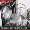 imageCalphalon Premier Stainless Steel 5Quart Saut Pan with Lid 3Layer Metal Construction Oven ampamp Dishwasher Safe