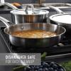 imageCalphalon Premier Stainless Steel 6Quart Stock Pot with Lid 3Layer Metal Construction Even Heating Oven ampamp Dishwasher Safe