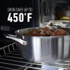 imageCalphalon Premier Stainless Steel 6Quart Stock Pot with Lid 3Layer Metal Construction Even Heating Oven ampamp Dishwasher Safe