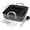 imageCalphalon Contemporary Hard Anodized Nonstick 16Inch Roasting Pan with Rack 5 pc SetBlack