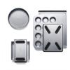 imageCalphalon Nonstick Bakeware Set 6Piece Set Includes Cookie Sheet Cake Brownie Loaf and Muffin Pans Dishwasher Safe Silver