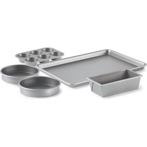 imageCalphalon 10Piece Nonstick Bakeware Set Includes Baking Sheet Cookie Sheet Cake Pans Muffin Pan and More Dishwasher Safe Silver5pc