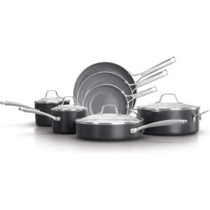 imageCalphalon Classic OilInfused Ceramic 12Inch Fry Pan with Cover11pc Cookware Set