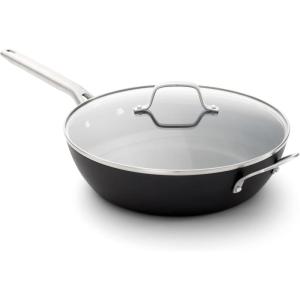 imageCalphalon HardAnodized Nonstick 12quot Jumbo Frying Pan with Lid12 Fry Pan with Lid