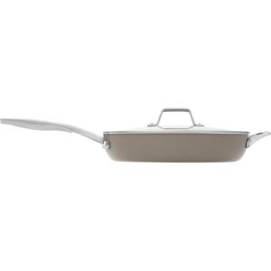 imageCalphalon Premier Ceramic Nonstick 12quot Frying Pan with Lid Mushroom GreyMushroom Grey