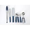 image:imageCalphalon Edge 6 Piece Stainless Steel Kitchen Tool amp Gadget Set TaupeNavy Blue w Silicone Edge  6pc Utensil Set