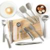 image:imageCalphalon Edge 6 Piece Stainless Steel Kitchen Tool amp Gadget Set TaupeTaupe Stainless Edge  11pc Utensil Set