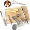 image:imageCalphalon Edge 6 Piece Stainless Steel Kitchen Tool amp Gadget Set TaupeTaupe w Silicone Edge  6pc Utensil Set II