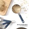image:imageCalphalon Prime 4 Piece Stainless Steel Measuring Cups WTaupe Silicone HandlesNavy Blue w Silicone Prime  Measuring Cups