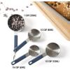 image:imageCalphalon Prime 4 Piece Stainless Steel Measuring Cups WTaupe Silicone HandlesNavy Blue w Silicone Prime  Measuring Cups