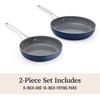 image:imageCalphalon Premier Ceramic Nonstick 8 inch and 10 inch Frying Pan Set Durable Ceramic Pans for Searing Sauteing Long Lasting PFASFree Cookware Dishwasher Safe MacaronMidnight Blue