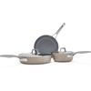 image:imageCalphalon Premier Ceramic Nonstick 8 inch and 10 inch Frying Pan Set Durable Ceramic Pans for Searing Sauteing Long Lasting PFASFree Cookware Dishwasher Safe MacaronMushroom Grey