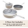image:imageCalphalon Premier Ceramic Nonstick 8 inch and 10 inch Frying Pan Set Durable Ceramic Pans for Searing Sauteing Long Lasting PFASFree Cookware Dishwasher Safe MacaronMushroom Grey