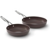 image:imageCalphalon Premier Ceramic Nonstick 8 inch and 10 inch Frying Pan Set Durable Ceramic Pans for Searing Sauteing Long Lasting PFASFree Cookware Dishwasher Safe MacaronFond